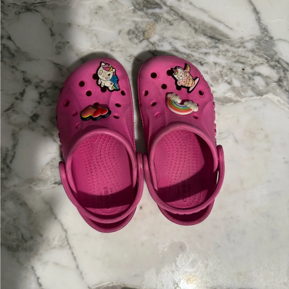 $20 ADD ON Crocs 9 Hot Pink Charms 9c Natives Water Shoes‎